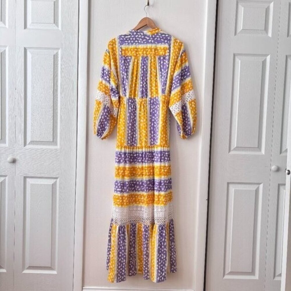 Diane Von Furstenberg Tessa Guipure Lace-Trimmed Printed Jacquard Maxi Dress - Picture 10 of 11